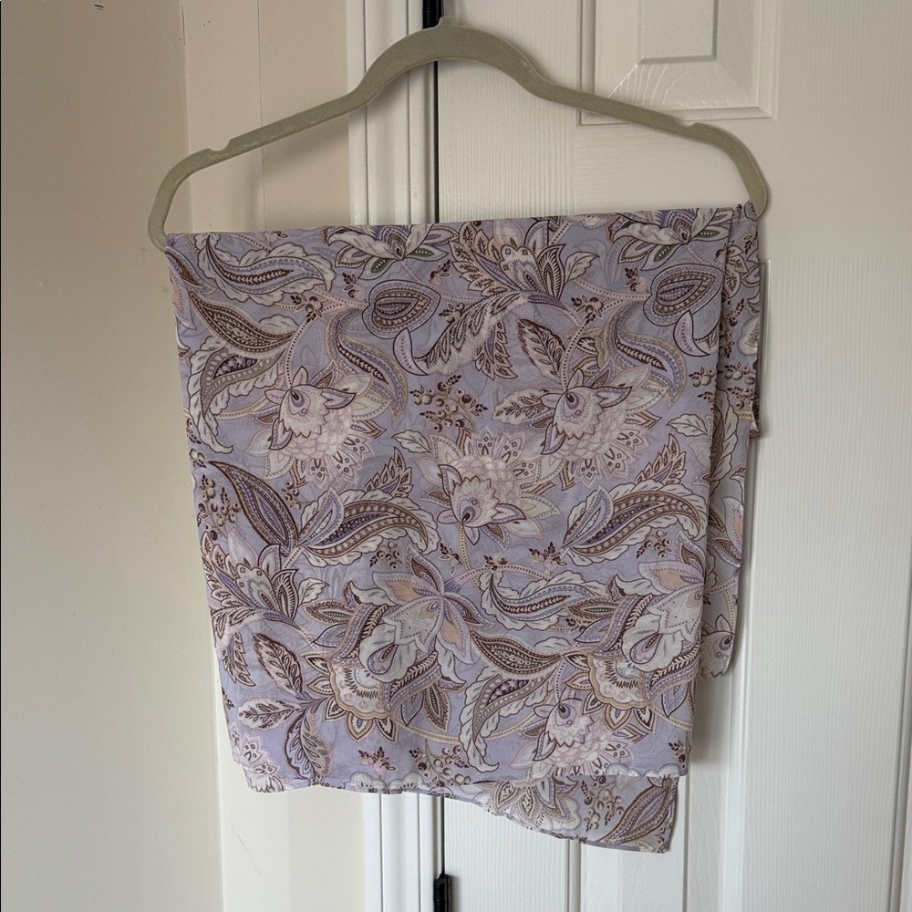 Floral Paisley Wrap Top in Purple and Brown